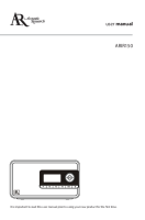 Acoustic Research ARIR-150 - Owners Manual